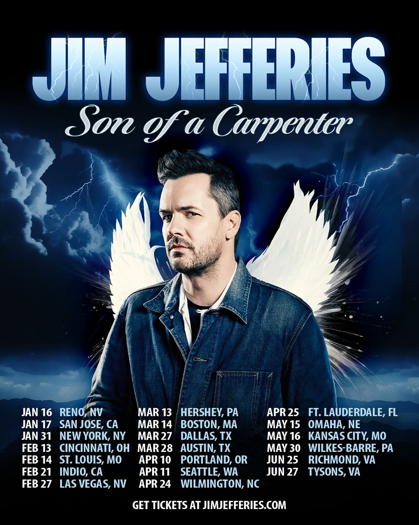 Jim Jefferies Son of a Carpenter Tour Poster 2026